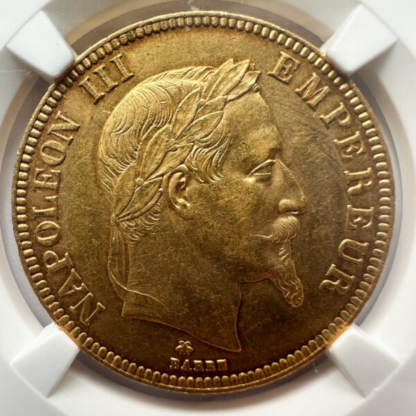 ナポレオン3世(有冠) 100フラン金貨 1868年 A(パリ)