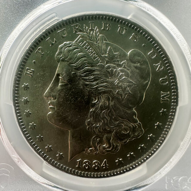 モルガンダラー1ドル銀貨 1884-O AU58 PCGS